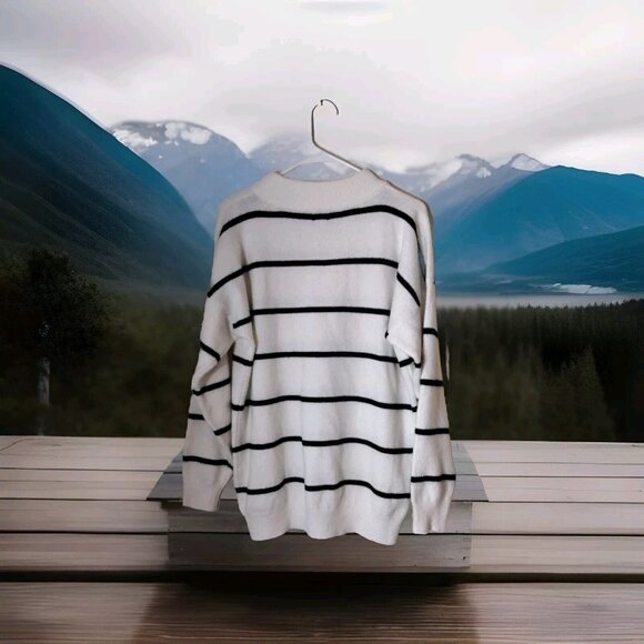 A New Day Sweater XS Striped Long Sleeve Casual - Picture 2 of 11